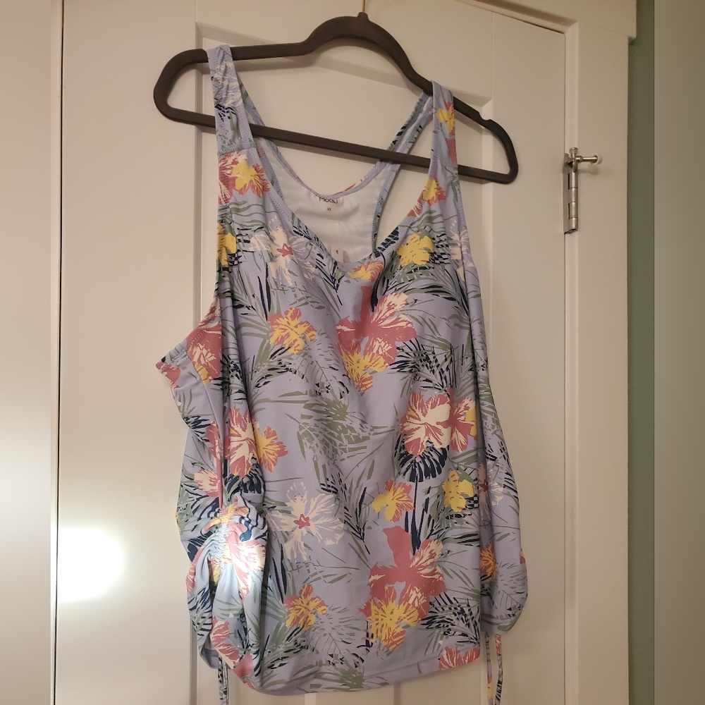 ModLi Plus Size Maya Swim Top 3XL Hawaiian Paradise Calypsa NWT Plus Size